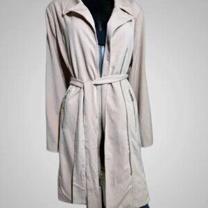 Kris Jenner Kollection Trench Assymetrical Front Zip Trench Coat (L)